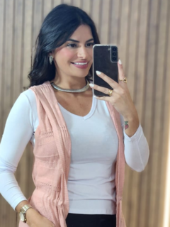 Blusa Segunda Pele Gola V - Tati Perale Modas 