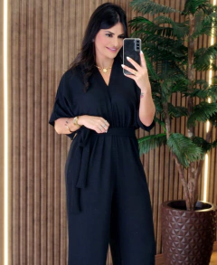 Macacão Pantalona Crepe duna Com Mangas na internet