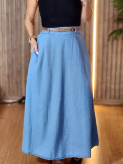 Saia Jeans Longa Bruna