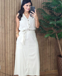 Conjunto de Saia em Linho Carlota com elastano