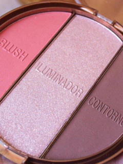 - Kit de Maquiagem com Blush, Iluminador e Contorno Multi Face - Tati Perale Modas 