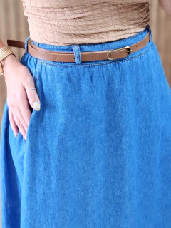 Saia Jeans Longa Bruna