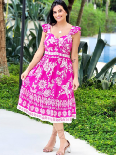Vestido Laura Viscolinho Mid Com Bojo - Tati Perale Modas 