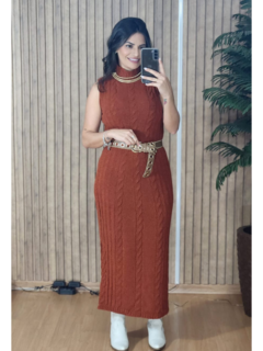 Vestido Longo Mousse gola Alta