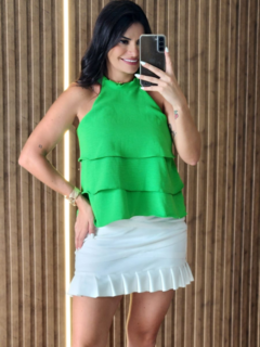 Blusa Regata Com Babadinho Em Crepe Duna - loja online