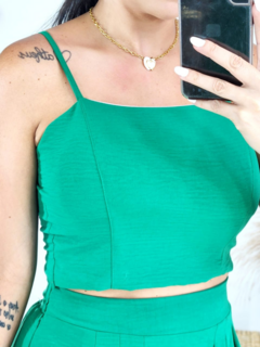 Conjunto Saia e Cropped Crepe Duna - comprar online