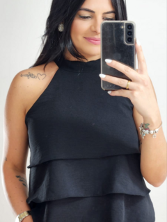 Blusa Regata Com Babadinho Em Crepe Duna - comprar online