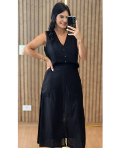 Conjunto de Saia em Linho Carlota com elastano