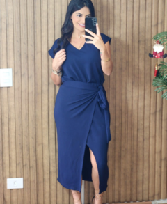 Conjunto Flora Saia Transpassada Viscolycra - loja online
