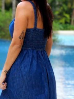 Vestido Bailarina Jeans Fino na internet