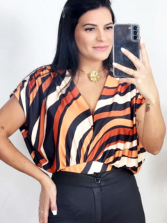 Body Franzido Ombro Decote V Poliamida com suplex - comprar online