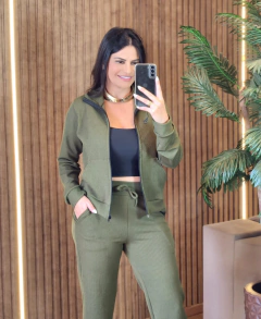 Conjunto Pantalona Tecido Anarruga manga longa