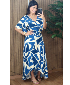 Vestido Longo Envelope Estampados Viscolinho - comprar online