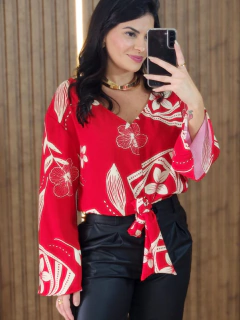 Imagem do Blusa Ampla de manga Longa no tecido em Crepe duna