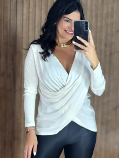 Blusa Transpassada Manga Longa Viscolycra - loja online