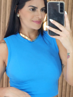 Cropped Canelado Com Elastano Cores - comprar online