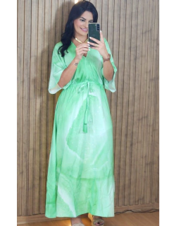 Vestido Tie die em viscolinho com forro - Tati Perale Modas 