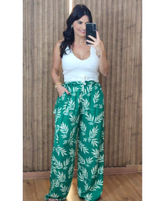 Calça Pantalona Viscolinho Estampadas