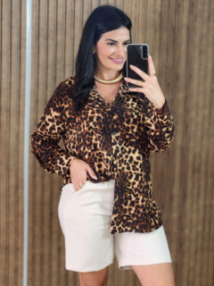 Camisa Animal Print Crepe Duna - comprar online