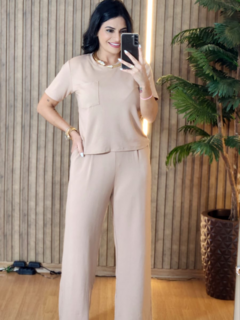 Conjunto Rose Pantalona Moletinho - Tati Perale Modas 