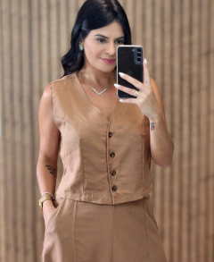 Conjunto de Saia em Linho Carlota com elastano na internet