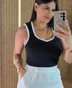 Body Canelado Bicolor