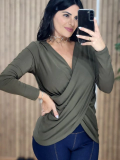 Blusa Transpassada Manga Longa Viscolycra na internet