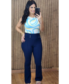 Calça Maria Flare Tecido Pop - Tati Perale Modas 