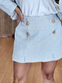 Conjunto Tweed Blazer e Shorts Saia na internet