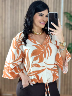 Bata ampla Estampada manga 3/4 - Tati Perale Modas 