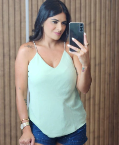 Regata Crepe duna Com Alça de Strass - comprar online