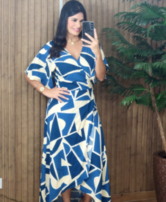 Vestido Longo Envelope Estampados Viscolinho na internet