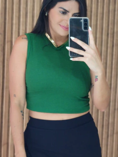 Cropped Canelado Com Elastano Cores na internet