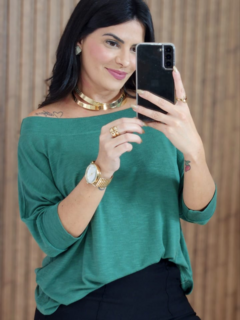 Blusa Bassi manga 3/4 - Tati Perale Modas 