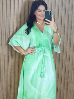 Vestido Tie die em viscolinho com forro