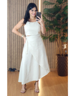Conjunto De Linho Rafa com saia envelope - Tati Perale Modas 