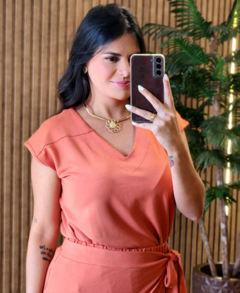 Conjunto Flora Saia Transpassada Viscolycra na internet