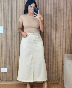 Saia De linho Jade longa
