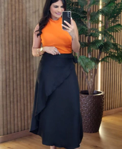 Saia Longa envelope com Forro - Tati Perale Modas 