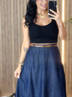 Saia Jeans Longa Bruna - comprar online