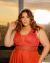 Vestido de Festa Plus Size com Decote em V e Aplicação de Guipir na Cintura - comprar online