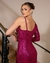 Vestido de Festa em Paetê com Decote Nula Manga e Manga Longa - comprar online