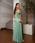 Vestido de Festa Longo em Lurex Drapeado no Busto e Quadril Fenda Ombro a Ombro - comprar online
