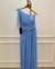 Vestido de Festa Longo com Decote Nula Manga e Laço, com Fenda Lateral - comprar online