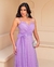 Vestido de Festa Longo Plissado em Tule e Alças Finas - comprar online