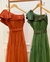 Vestido de Festa Longo em Tule com Detalhes Acetinados Nula Manga com Babados na internet