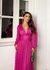 Vestido de Festa Longo em Lurex com Mangas Bufantes e Decote na Cintura