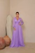 Vestido de Festa Longo com Manga Bufante e Detalhe Drapeado no Busto - comprar online