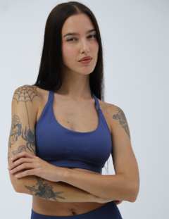 Top Seamless Azul - Slyft