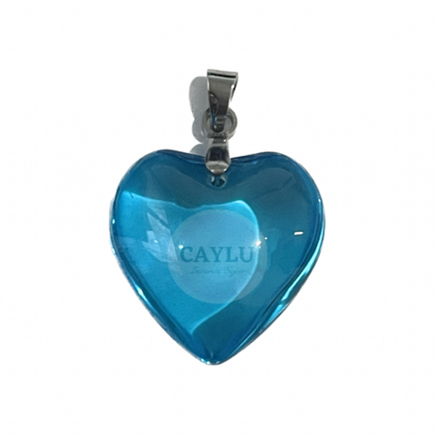 Dije corazón turquesa 20mm AQ